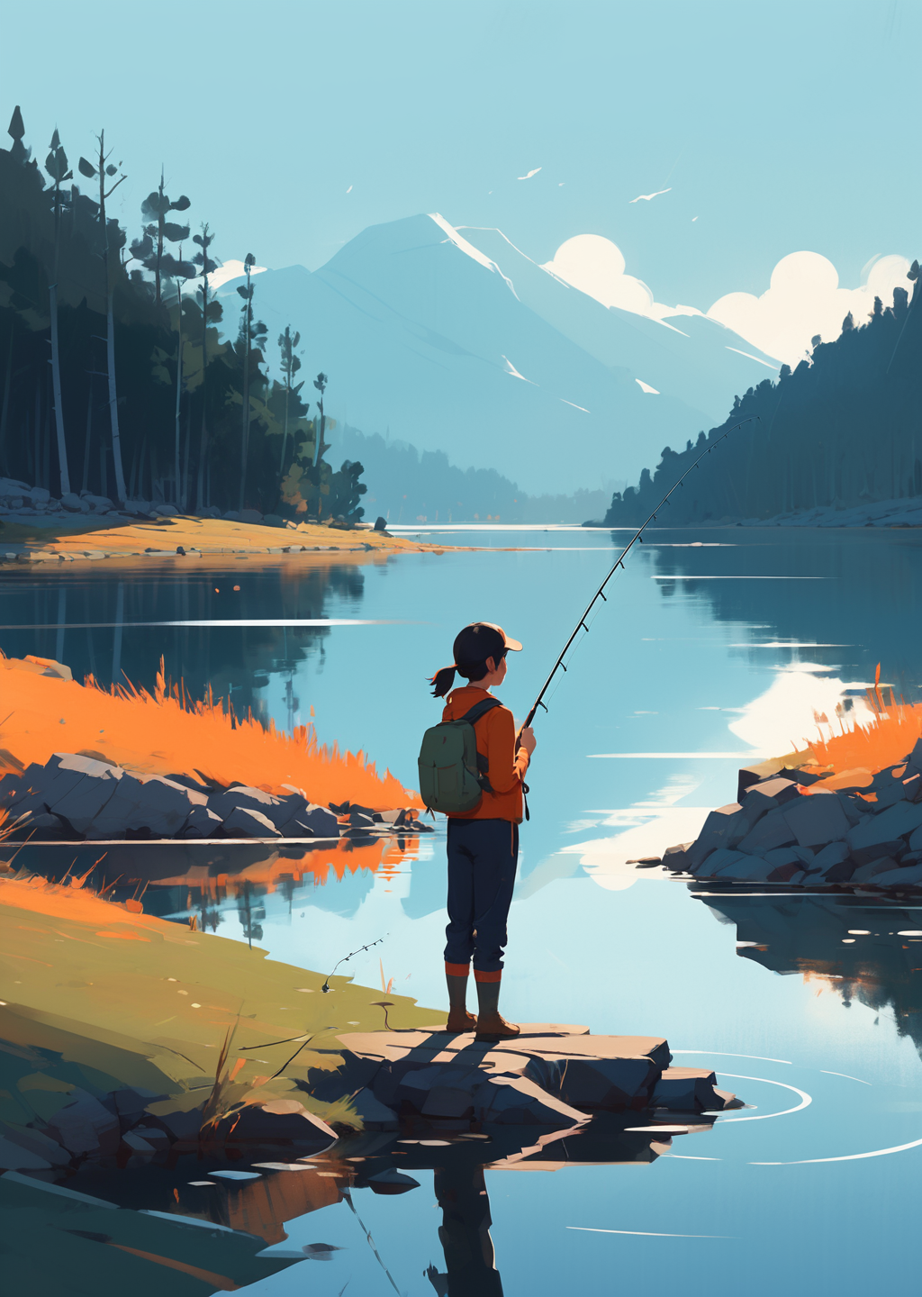 00121-2854709115-1girl,_dutch angle, _closeup_fishing___lake shore _  stylistic, _illustration_gradient_dry brush_( by Atey Ghailan Alessandro Go.png